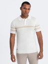 Ombre Clothing Krémová pánská polokošile Ombre Clothing