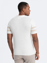 Ombre Clothing Krémová pánská polokošile Ombre Clothing