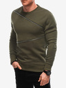 Ombre Clothing Zelená pánská mikina s ozdobnými zipy Ombre Clothing