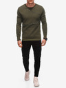 Ombre Clothing Zelená pánská mikina s ozdobnými zipy Ombre Clothing