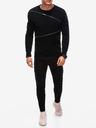 Ombre Clothing Černá pánská mikina s ozdobnými zipy Ombre Clothing