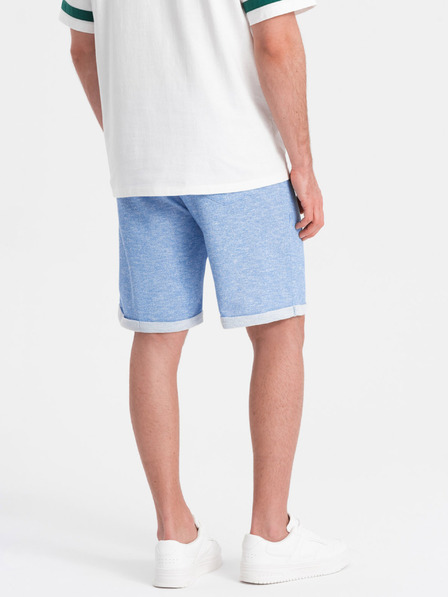 Ombre Clothing Světle modré pánské žíhané kraťasy Ombre Clothing