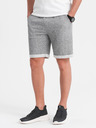 Ombre Clothing Šedé pánské žíhané kraťasy Ombre Clothing