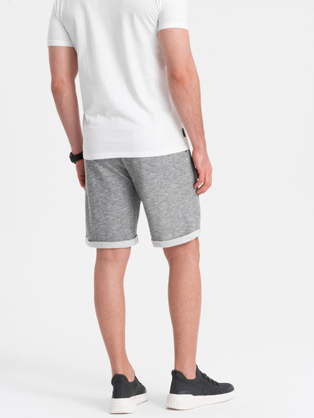 Ombre Clothing Šedé pánské žíhané kraťasy Ombre Clothing