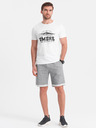Ombre Clothing Šedé pánské žíhané kraťasy Ombre Clothing