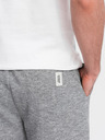 Ombre Clothing Šedé pánské žíhané kraťasy Ombre Clothing