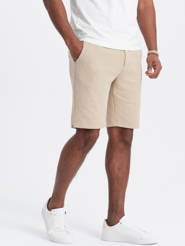 Ombre Clothing Béžové pánské kraťasy Ombre Clothing