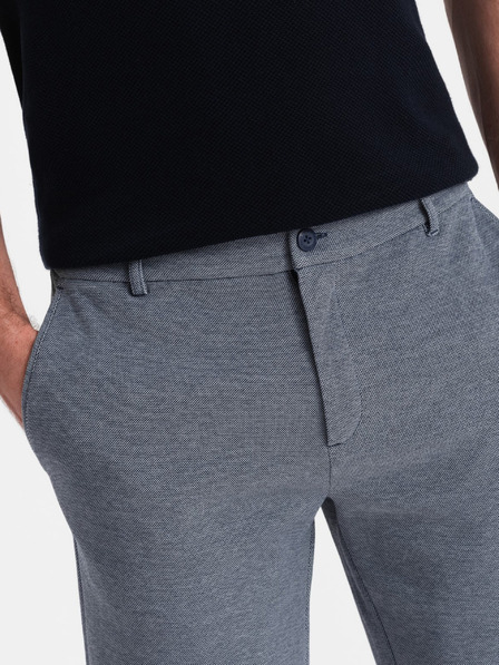 Ombre Clothing Tmavě modré pánské žíhané kraťasy Ombre Clothing
