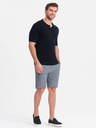 Ombre Clothing Tmavě modré pánské žíhané kraťasy Ombre Clothing