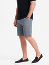 Ombre Clothing Tmavě modré pánské žíhané kraťasy Ombre Clothing