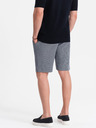 Ombre Clothing Tmavě modré pánské žíhané kraťasy Ombre Clothing