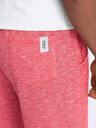 Ombre Clothing Červené pánské žíhané kraťasy Ombre Clothing