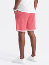 Ombre Clothing Červené pánské žíhané kraťasy Ombre Clothing