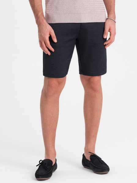 Ombre Clothing Tmavě modré pánské kraťasy s kapsami Ombre Clothing