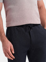 Ombre Clothing Tmavě modré pánské kraťasy s kapsami Ombre Clothing
