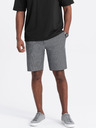 Ombre Clothing Šedé pánské žíhané kraťasy Ombre Clothing