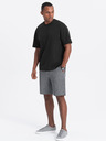 Ombre Clothing Šedé pánské žíhané kraťasy Ombre Clothing