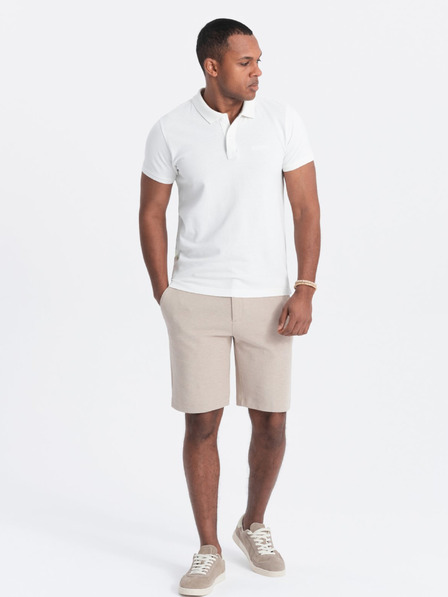 Ombre Clothing Béžové pánské žíhané kraťasy Ombre Clothing