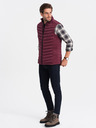 Ombre Clothing Vínová pánská prošívaná vesta Ombre Clothing