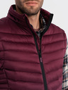 Ombre Clothing Vínová pánská prošívaná vesta Ombre Clothing