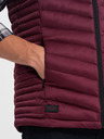 Ombre Clothing Vínová pánská prošívaná vesta Ombre Clothing