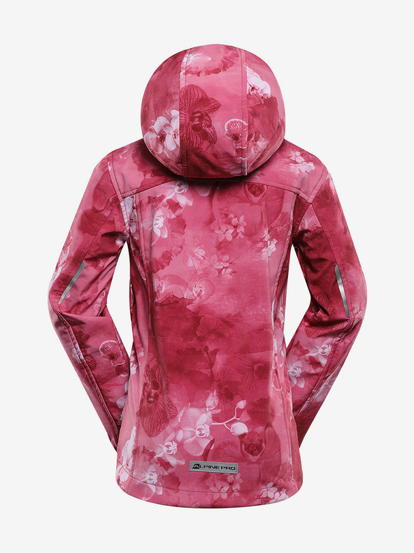 ALPINE PRO Červená dětská vzorovaná softshellová bunda ALPINE PRO HOORO