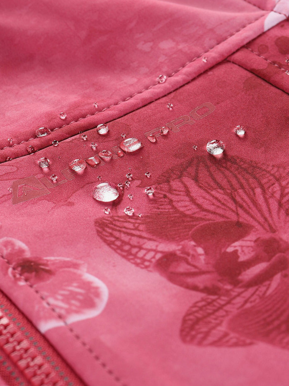 ALPINE PRO Červená dětská vzorovaná softshellová bunda ALPINE PRO HOORO