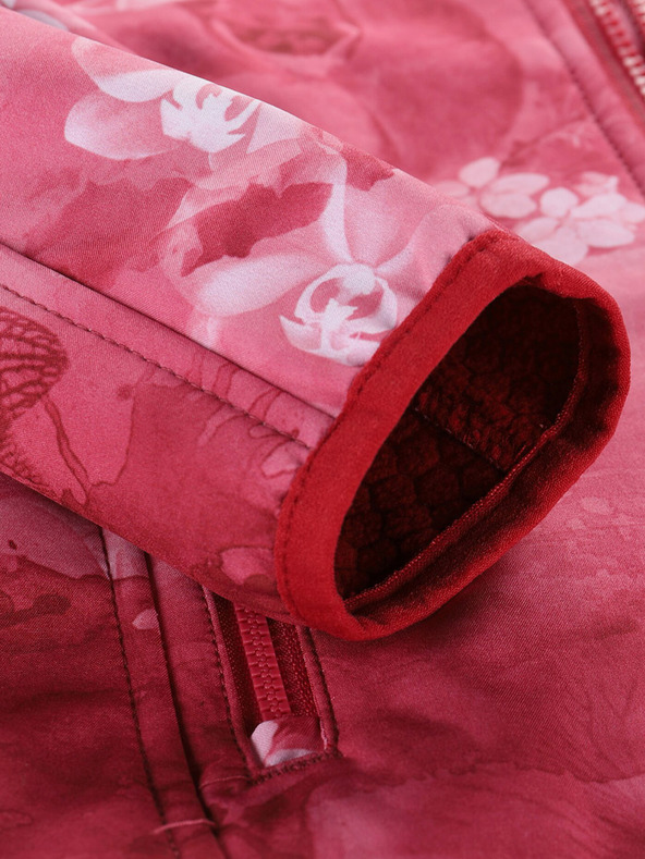 ALPINE PRO Červená dětská vzorovaná softshellová bunda ALPINE PRO HOORO