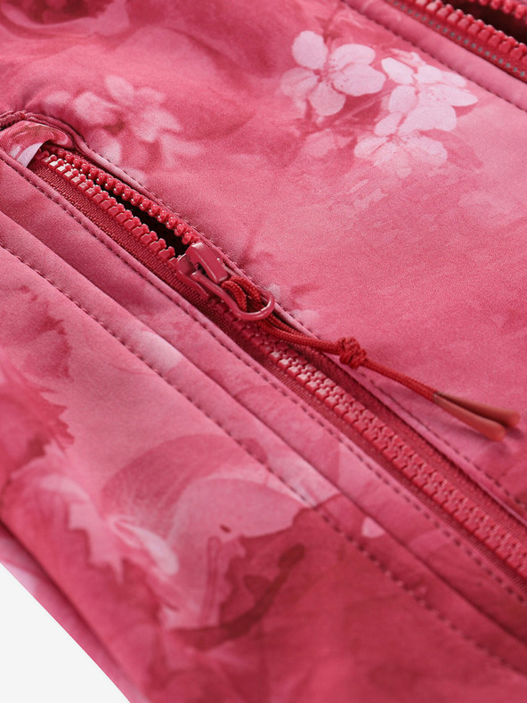 ALPINE PRO Červená dětská vzorovaná softshellová bunda ALPINE PRO HOORO