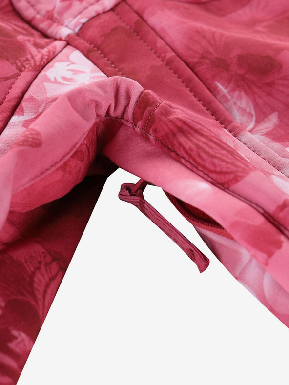 ALPINE PRO Červená dětská vzorovaná softshellová bunda ALPINE PRO HOORO