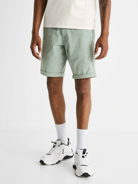 Celio Světle zelené pánské chino kraťasy Celio Bochinobm