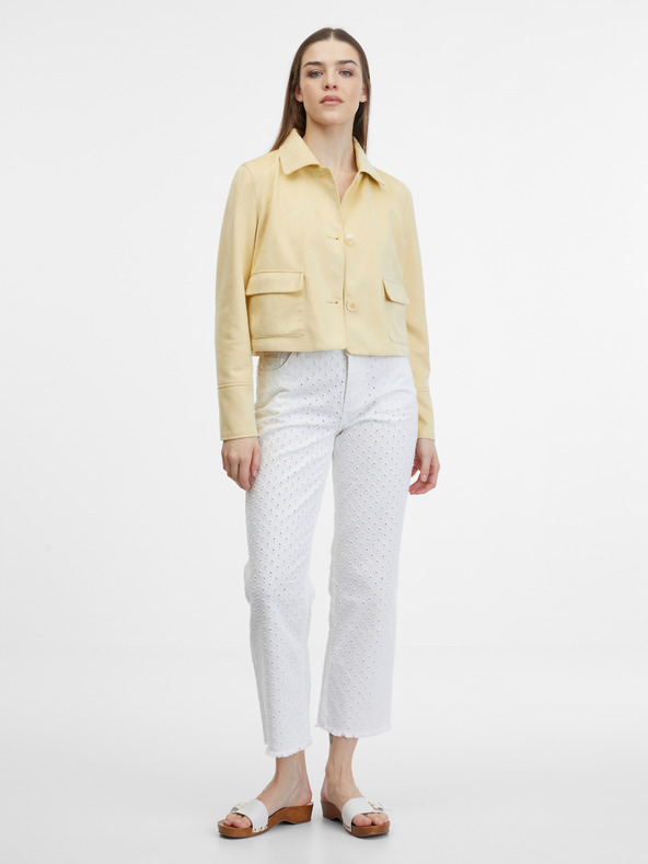 Orsay Žlutá dámská bunda v semišové úpravě ORSAY