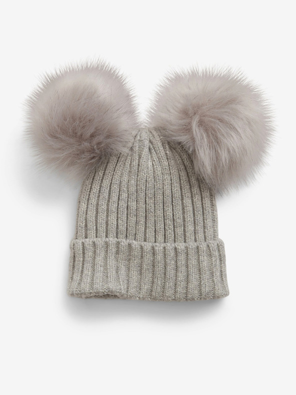 GAP Baby čepice s bambulkami CashSoft GAP