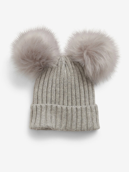 GAP Baby čepice s bambulkami CashSoft