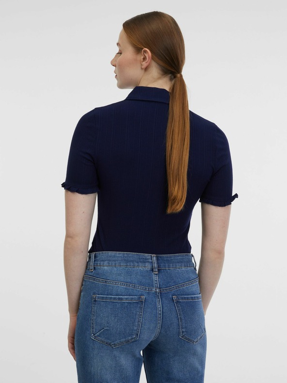 Orsay Modro-krémové dámské pruhované polo tričko ORSAY