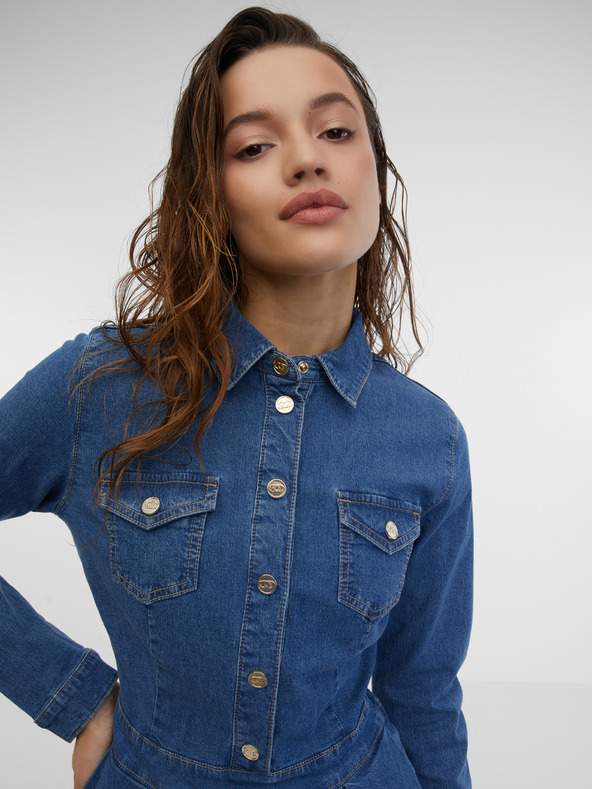 Orsay Modré dámské džínové šaty ORSAY