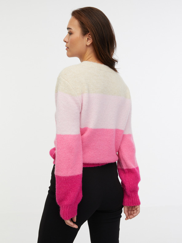Orsay Béžovo-růžový dámský pruhovaný svetr ORSAY