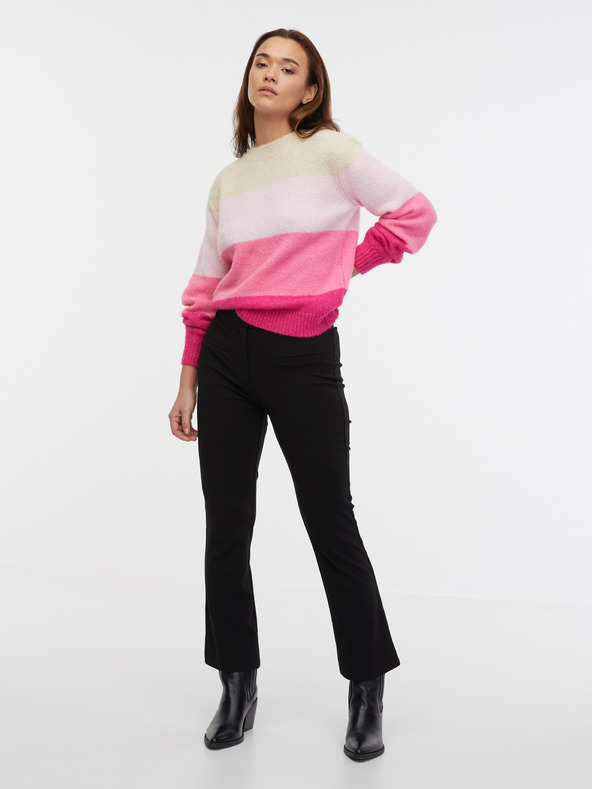 Orsay Béžovo-růžový dámský pruhovaný svetr ORSAY