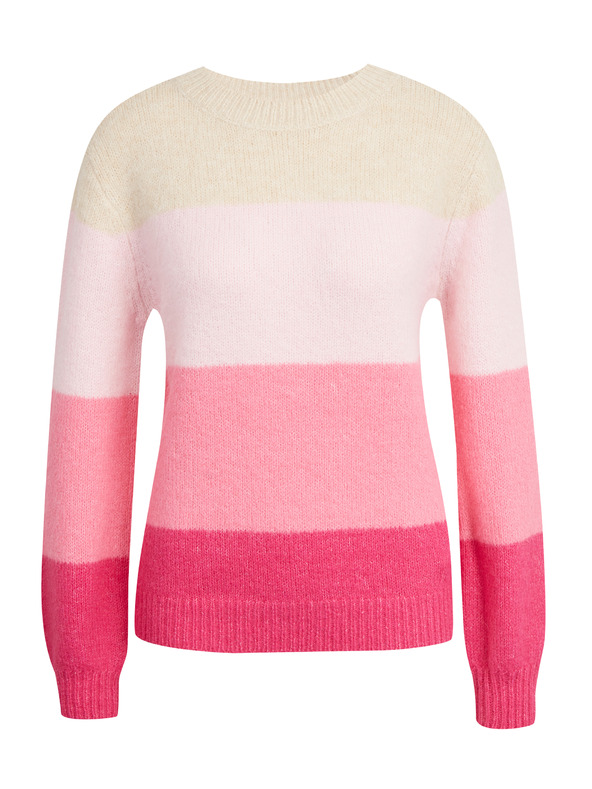 Orsay Béžovo-růžový dámský pruhovaný svetr ORSAY