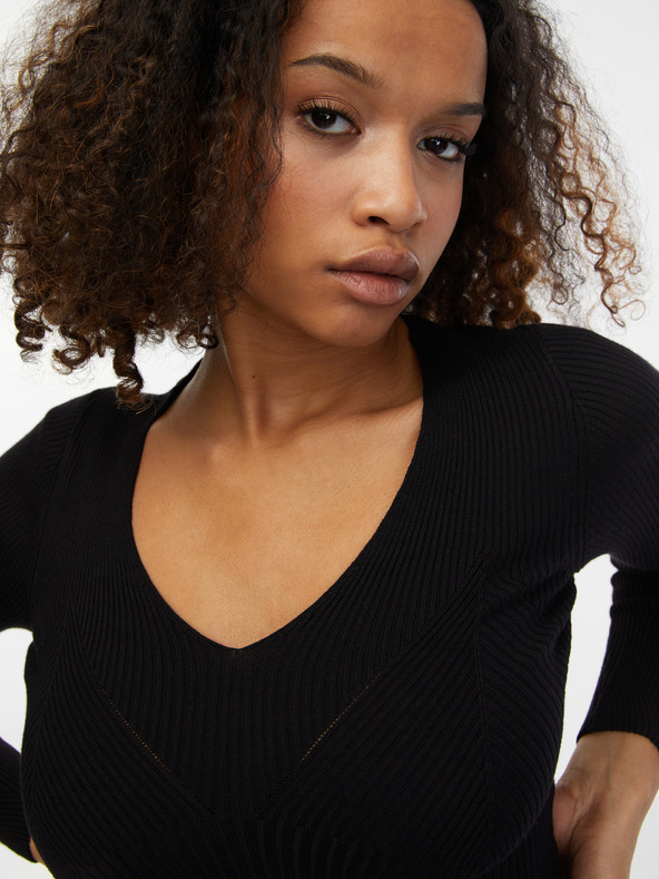 Orsay Černý dámský žebrovaný svetr ORSAY