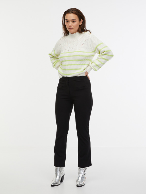 Orsay Zeleno-bílý dámský pruhovaný svetr s příměsí vlny ORSAY