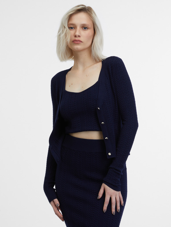 Orsay Tmavě modrý dámský kardigan ORSAY