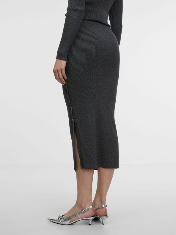 Orsay Šedá dámská svetrová midi sukně ORSAY