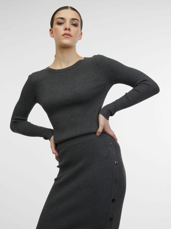 Orsay Šedá dámská svetrová midi sukně ORSAY