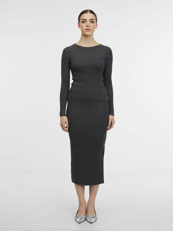 Orsay Šedá dámská svetrová midi sukně ORSAY