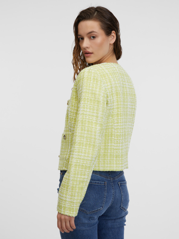 Orsay Světle zelené dámské tvídové sako ORSAY