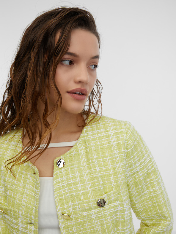 Orsay Světle zelené dámské tvídové sako ORSAY