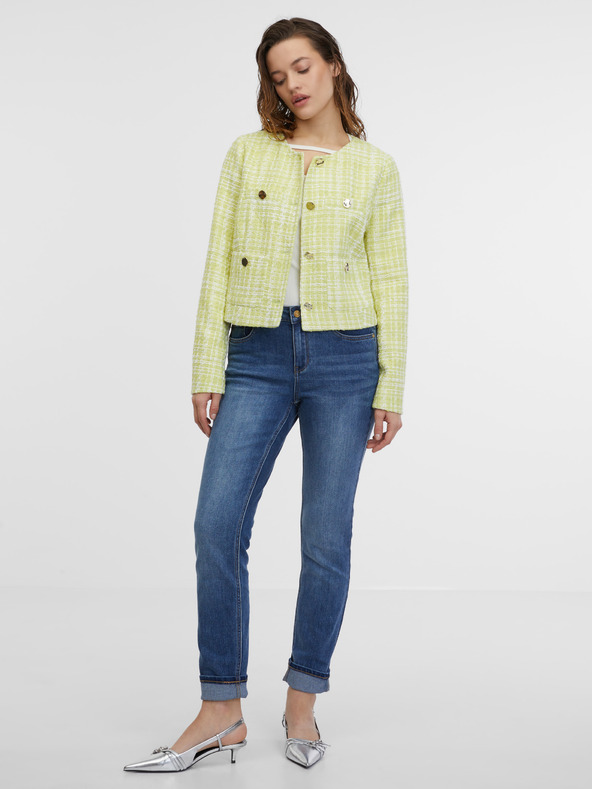 Orsay Světle zelené dámské tvídové sako ORSAY