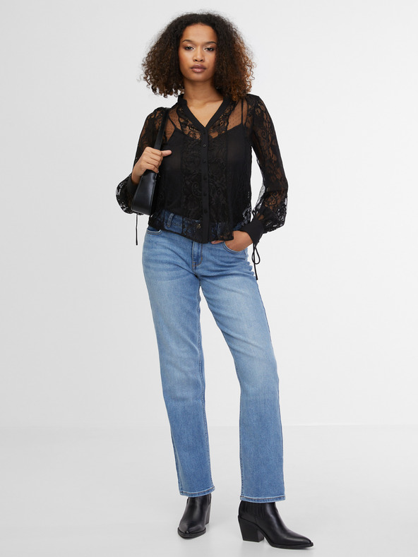 Orsay Černá dámská krajková halenka ORSAY