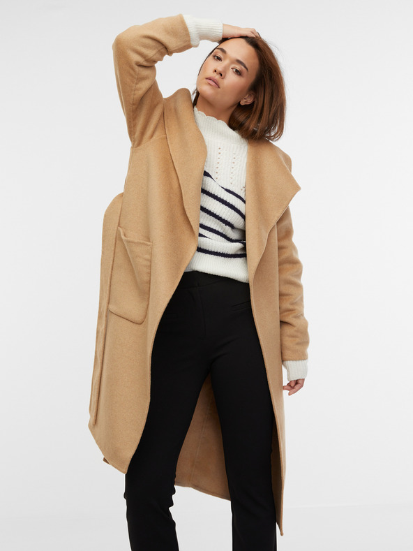 Orsay Béžový dámský kabát s příměsí vlny ORSAY